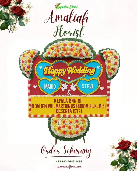 Papan Bunga Pernikahan Paron